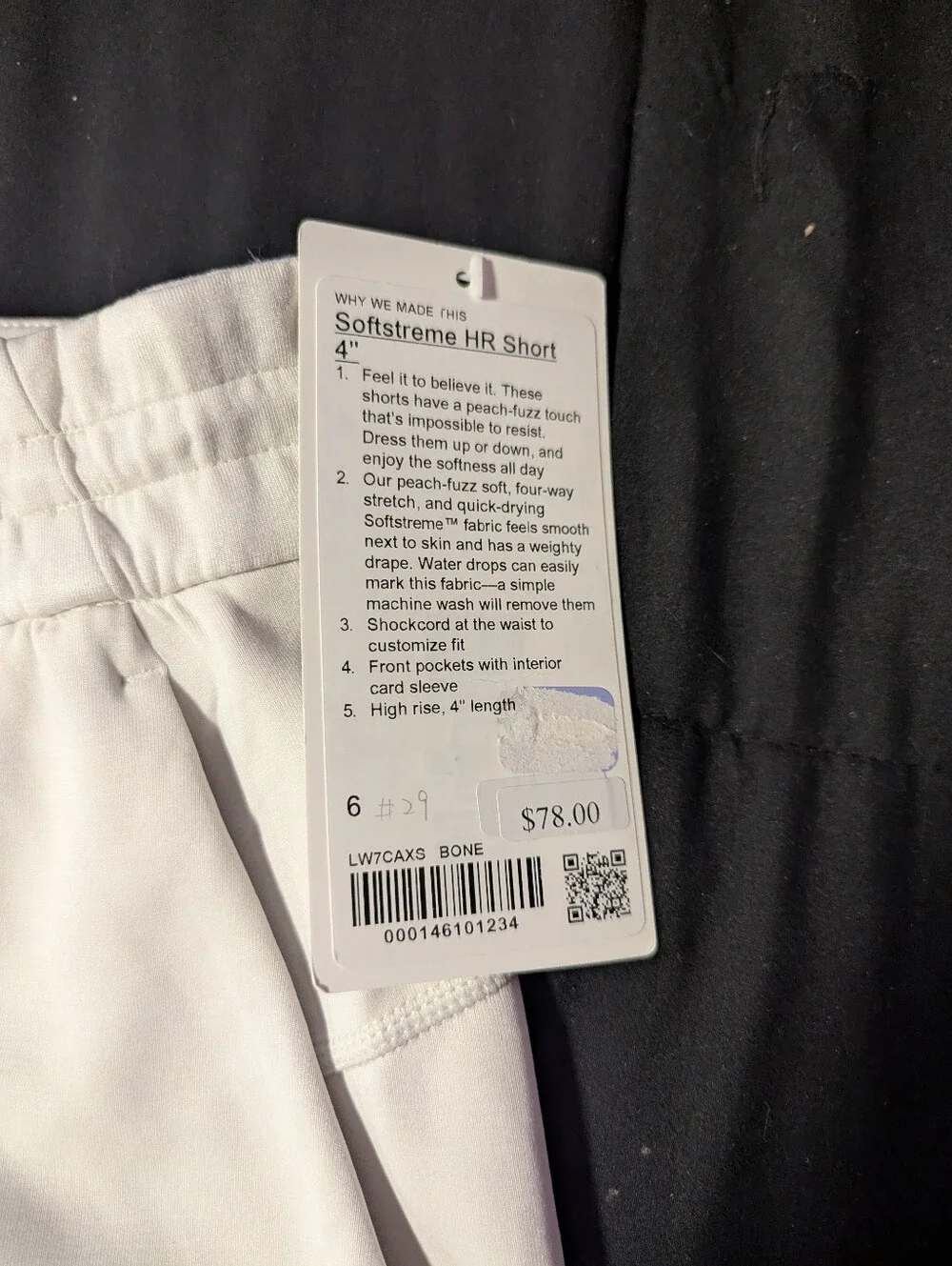 ๐ค Lululemon Softstreme High-Rise 4" Shorts โข BONE โข Size 6 โข NWT - Picture 4 of 5